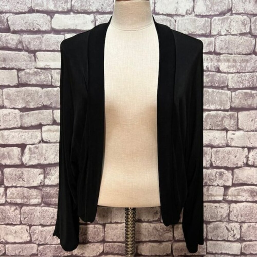 Chico's Black No Close Long Dolman Sleeve Cardigan Size XL